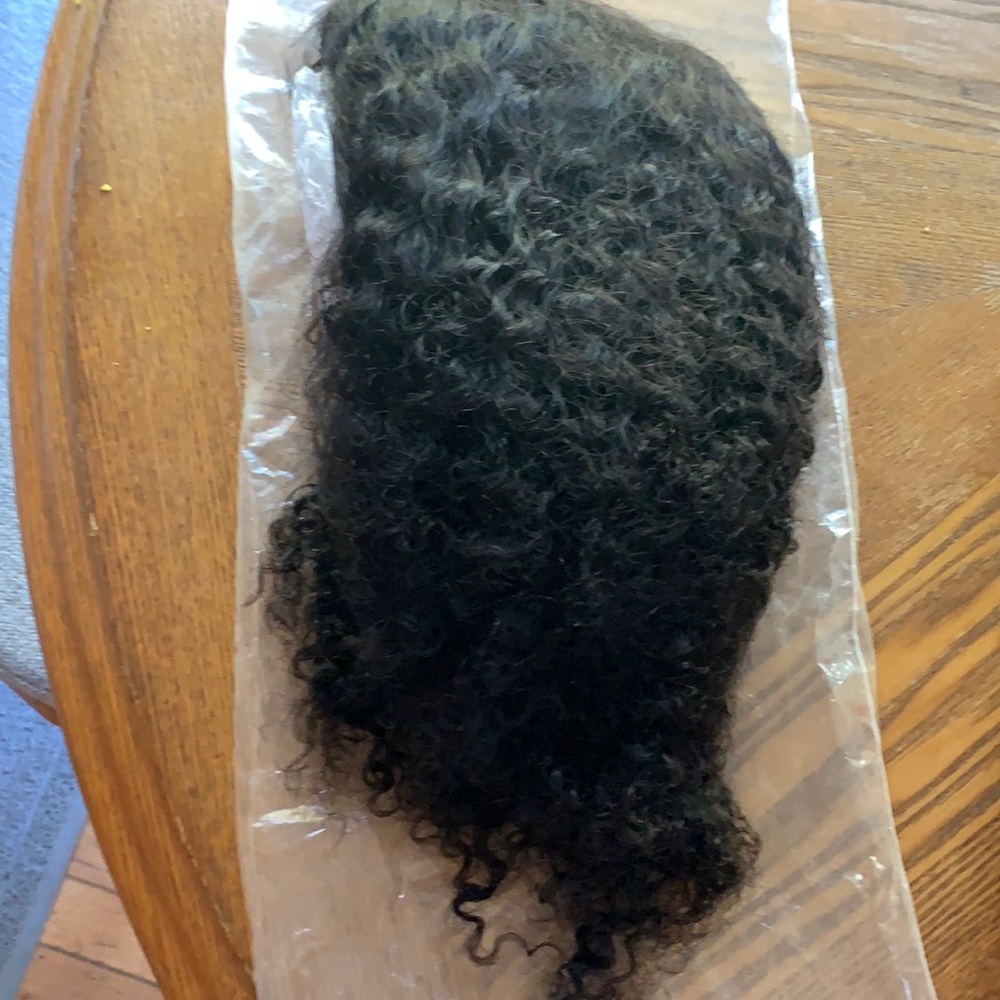 100% human hair 10inch curly 4x4 lace front wig